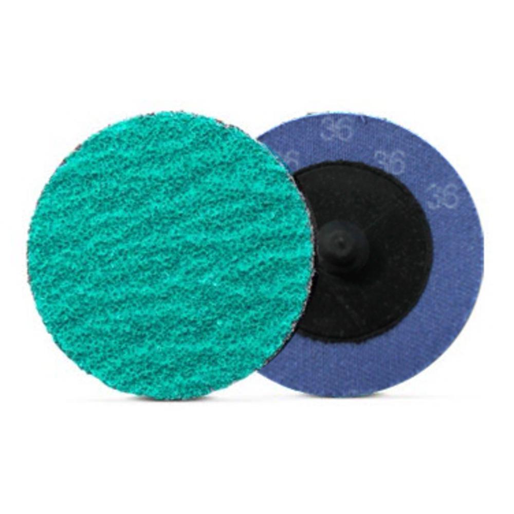 Abrasives | Mini Cloth Disc – Green Power Zirconia – Type ‘R’ – 2 Inch – 36 Grit – 25 Pack