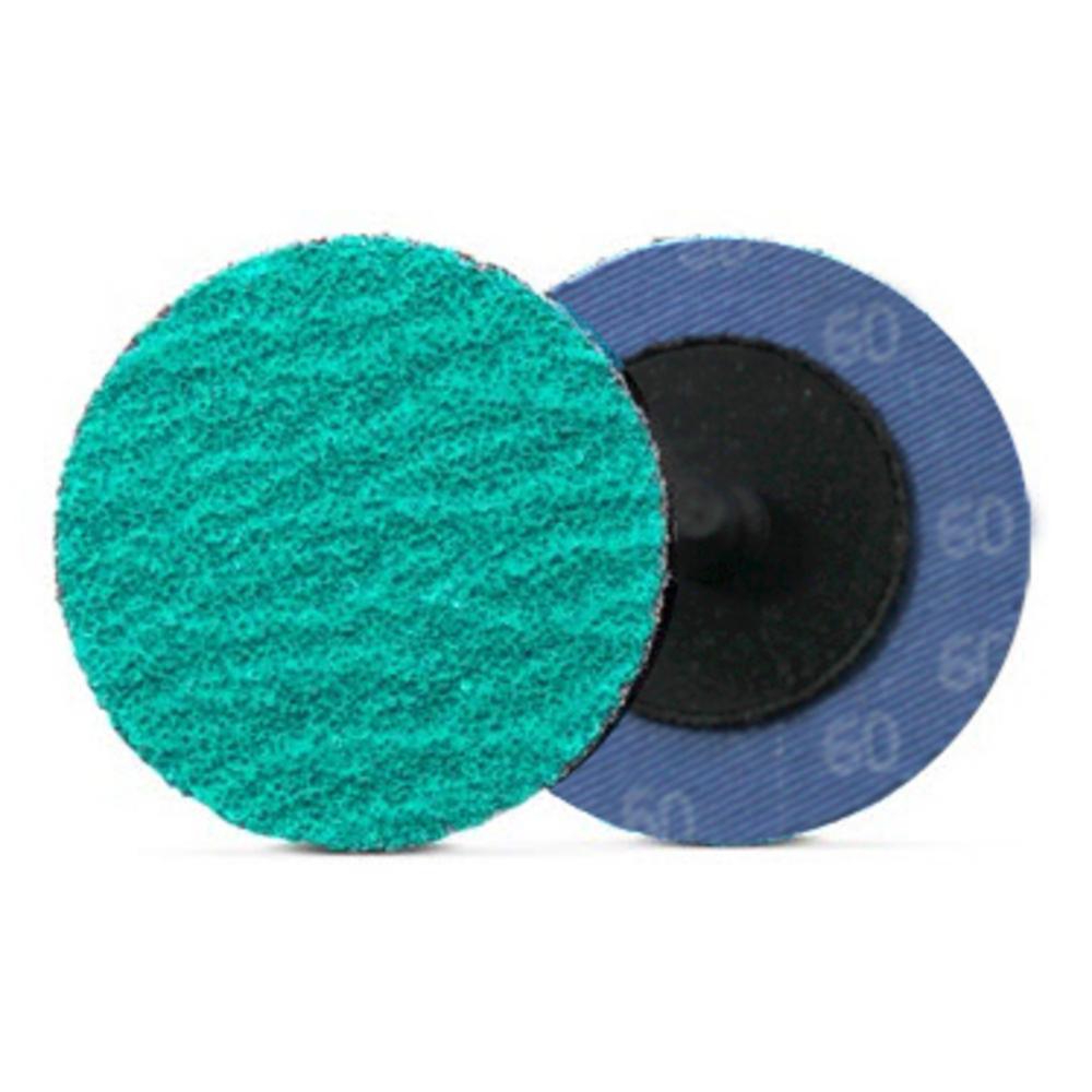 Abrasives | Mini Cloth Disc – Green Power Zirconia – Type ‘R" – 2 Inch – 60 Grit – 25 Pack