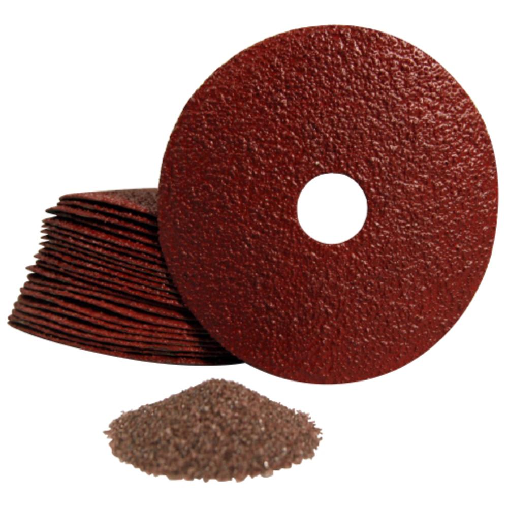 Abrasives | Resin Fiber Disc – Soft Metal – 4-1/2 Inch x 7/8 Inch – 50 Grit – 25 Pack