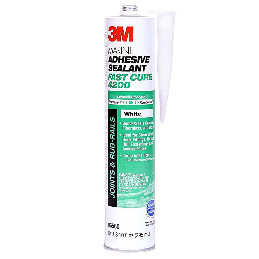 Adhesive and Bonding | 3M Marine Adhesive Sealant 4200FC Fast Cure White, cartridge 295 ml