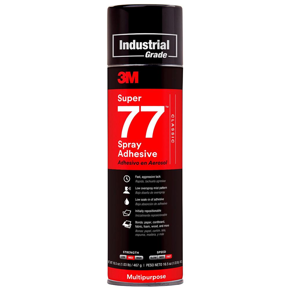 Adhesive and Bonding | 3M Super 77 Classic Spray Adhesive, Clear, 24 fl oz