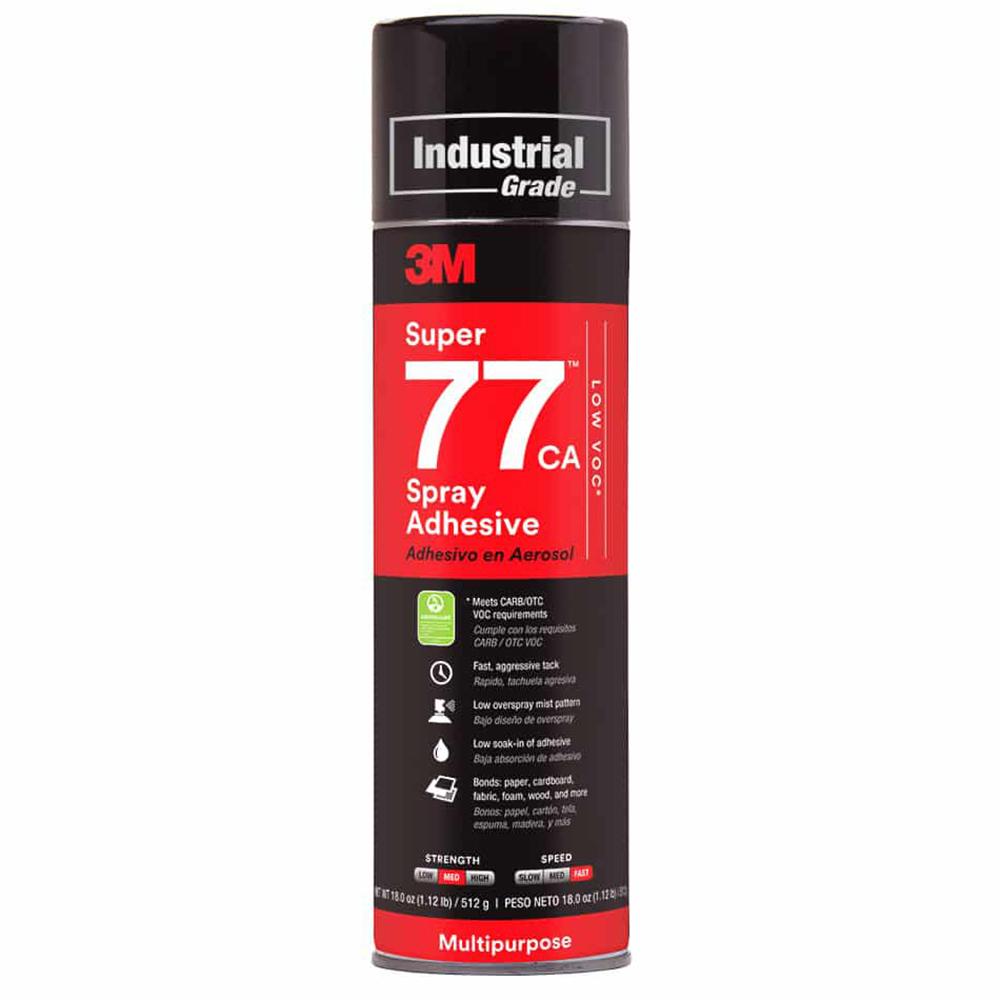 Adhesive and Bonding | 3M Super 77# Multipurpose Spray Adhesive, 24 fl oz Can- CA compliant