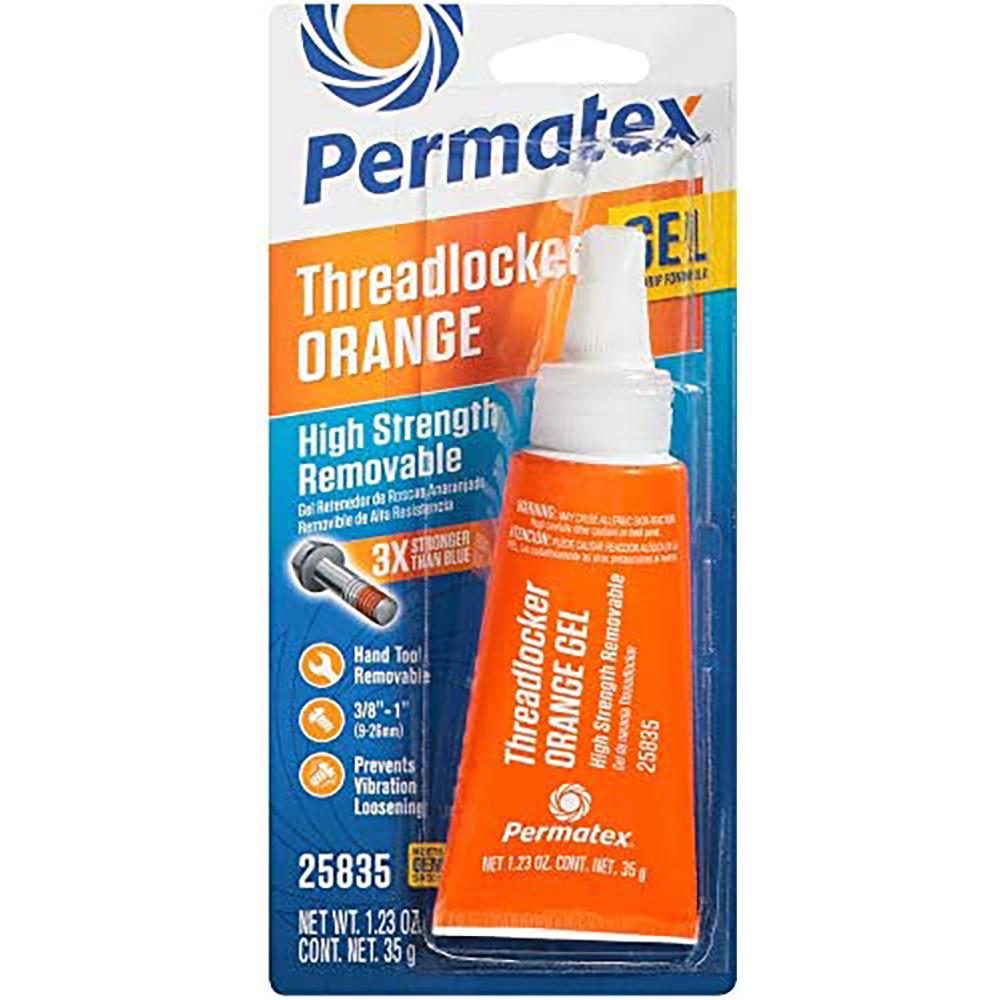 Adhesive and Bonding | Permatex High Strength Removable Threadlocker Orange Gel, 35G