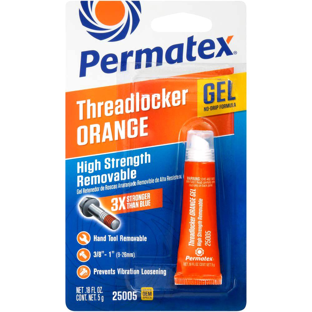 Adhesive and Bonding | Permatex High Strength Removable Threadlocker Orange Gel, 5G – 3 Pack