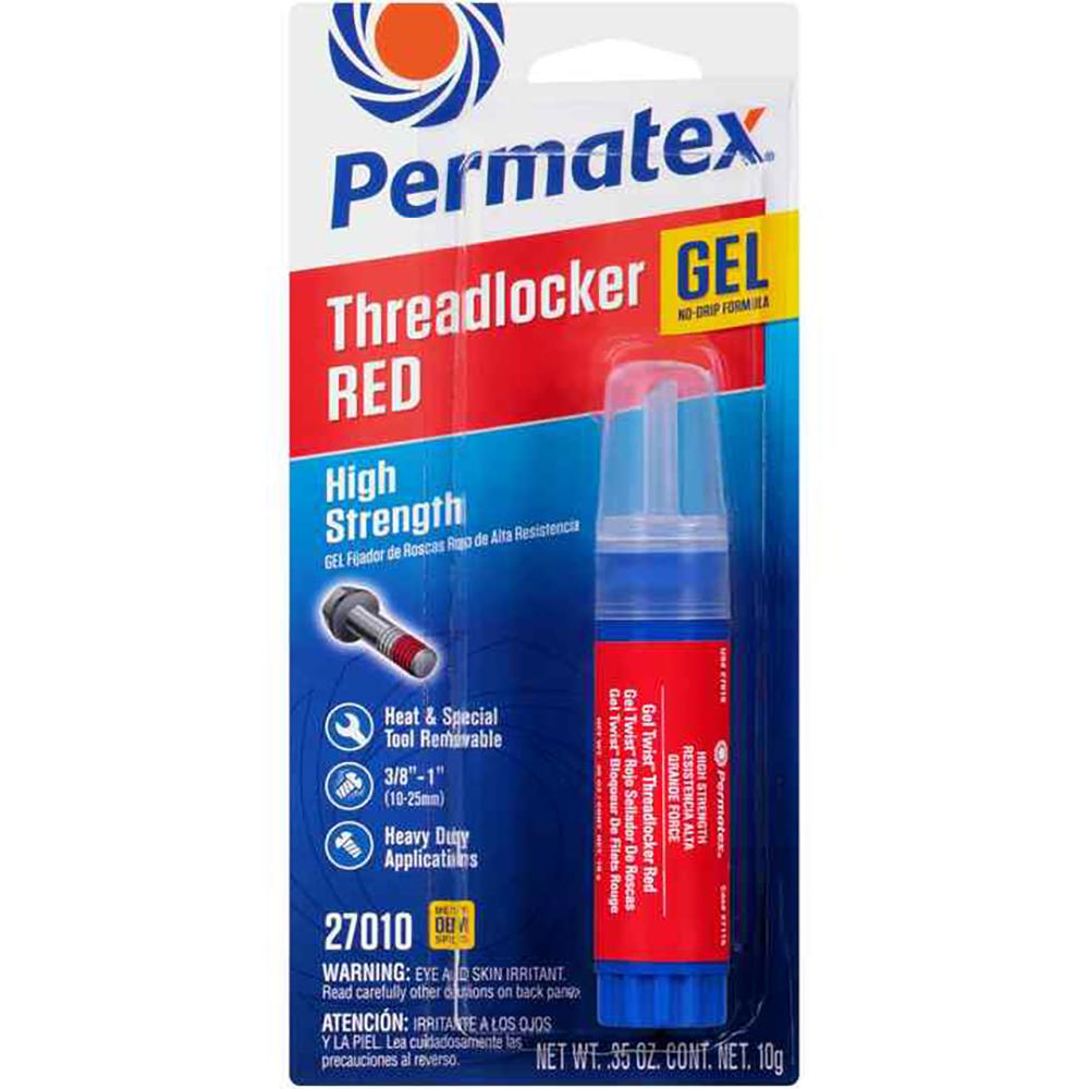 Adhesive and Bonding | Permatex High Strength Threadlocker Red Gel, 10G