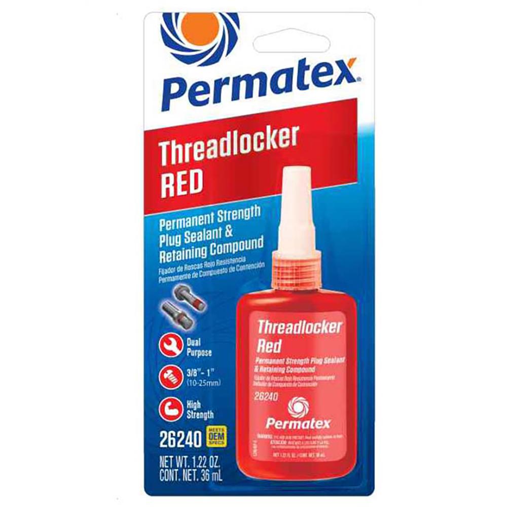 Adhesive and Bonding | Permatex Permanet Strength Red & Cup/Core Plug Sealant Retaining Compound, 36ml