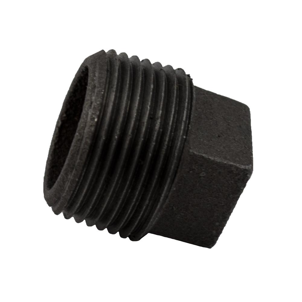 Black Iron Fitting | Black Iron Square Plug Solid – 1 Inch Pipe Thread (PT) – 5 Pack