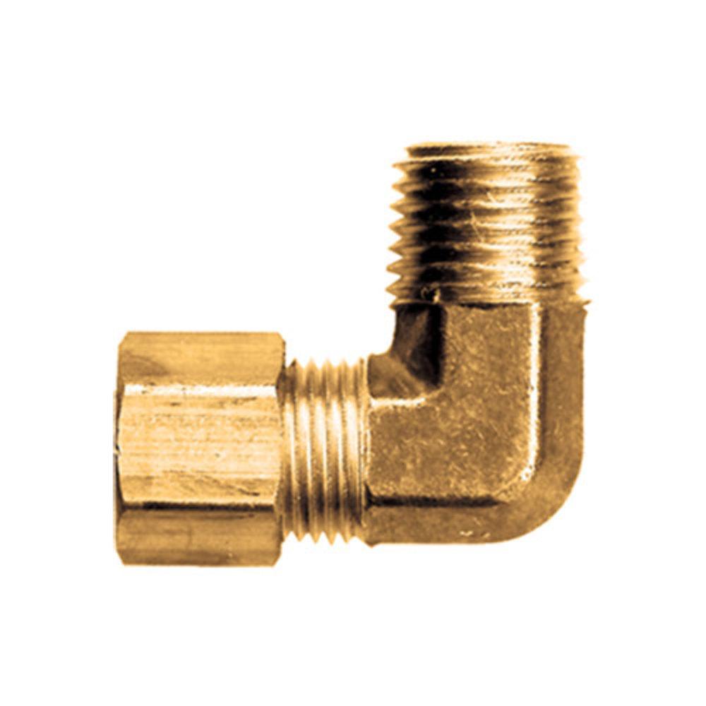 Brass Fittings | Brass Air Shift Transmission – Fittings 90-Degree Elbow Tube to Male Pipe – 1/8 Inch Tube x 1/8 Inch – 5 Pack