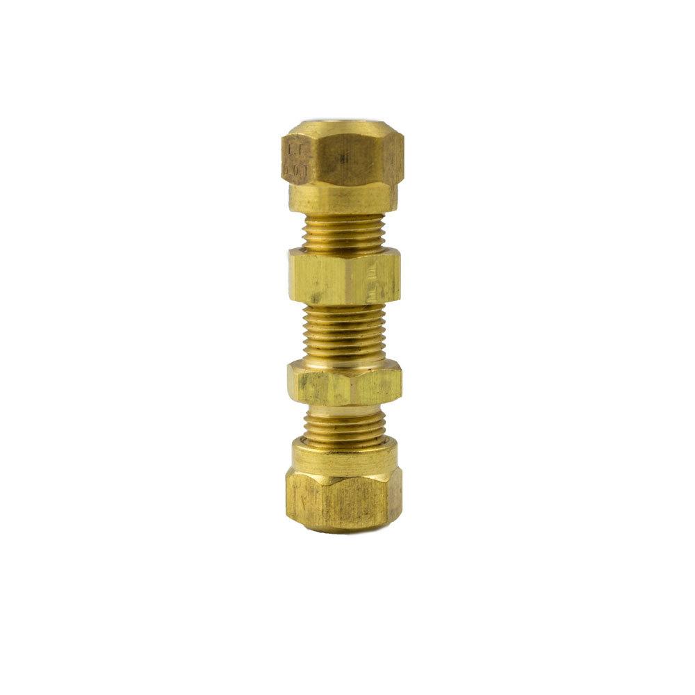 Brass Fittings | Brass DOT Air Brake – Fittings For SAE J844D – Nylon Tubing Bulkhead Unions – 1/4 Inch Tube – 5 Pack