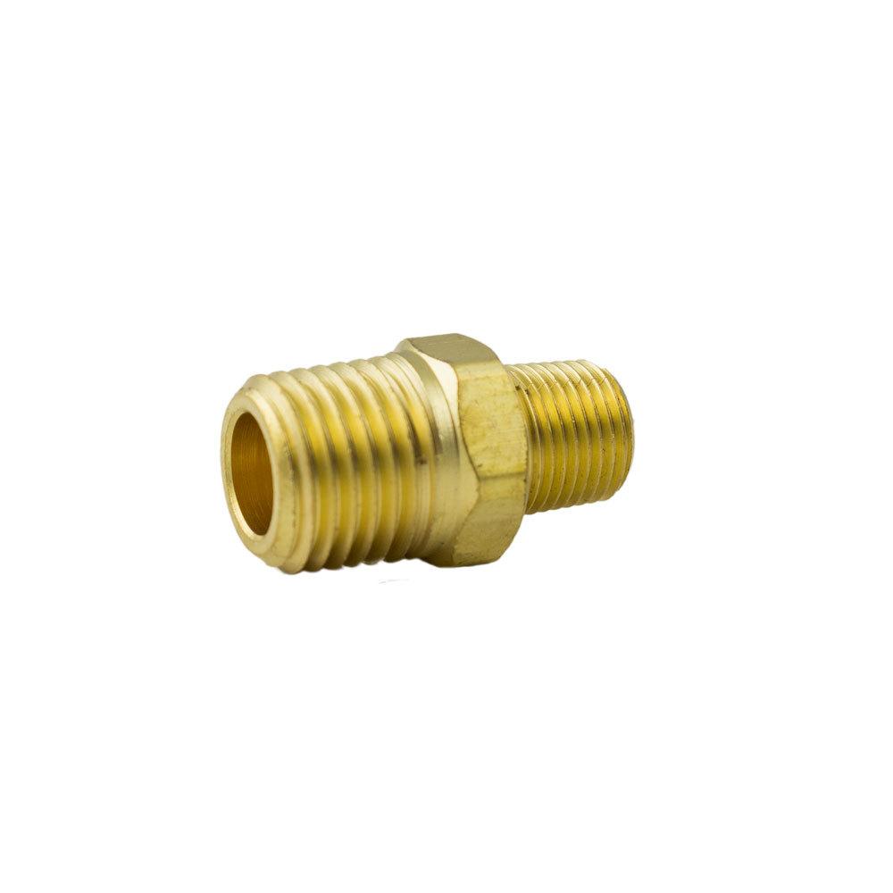 Brass Fittings | Brass Pipe – Fittings Hex Nipple Male Pipe Thread (MPT) – 1/2 x 3/8 Inch Pipe – 5 Pack