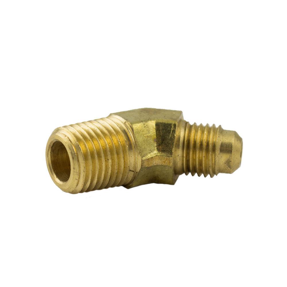 Brass Fittings | Brass SAE 45-Degree Flare 45-Degree Elbow – Tube to Male Pipe – 1/2 Inch Tube x 3/8 Inch Male Pipe T – 5 Pack