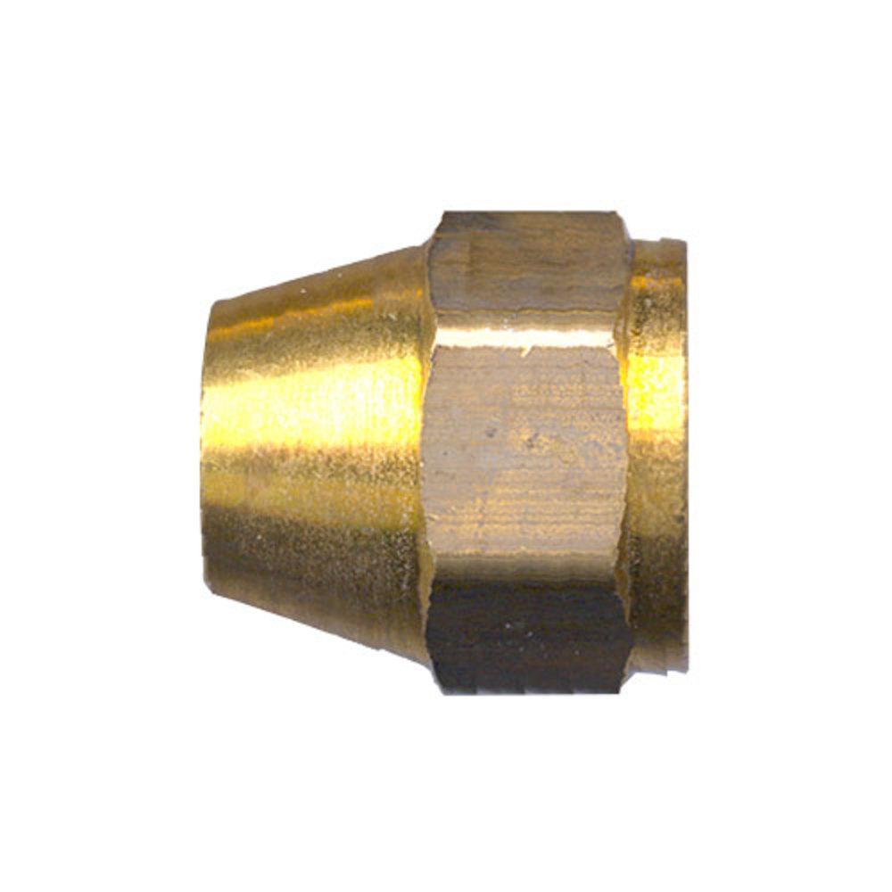 Brass Fittings | Brass SAE – 45-Degree Flare Nut Milled Short – 3/8 Inch x 7/8 Inch – 10 Pack