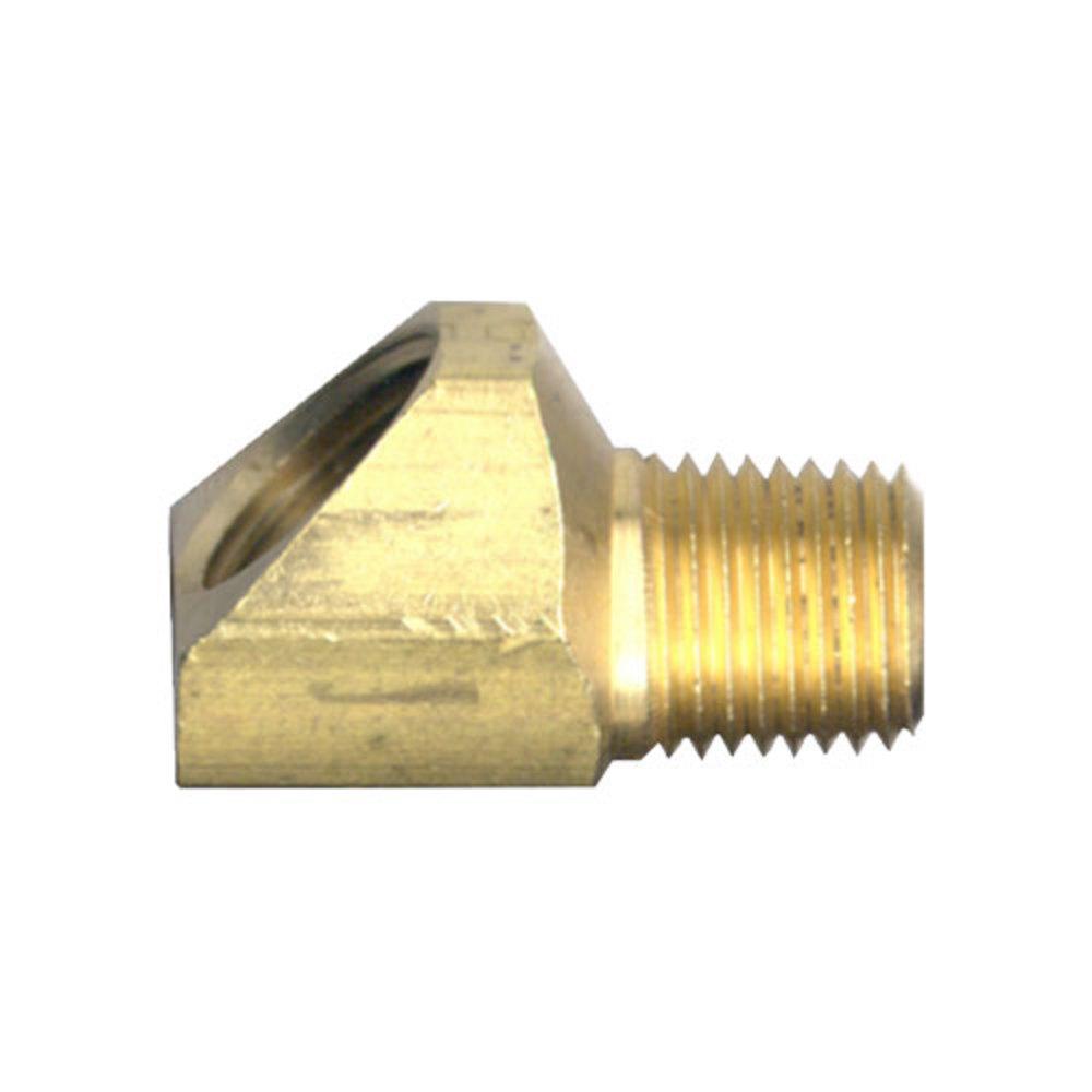 Brass Fittings | Brass SAE – 45-Degree Inverted Flare – 45-Degree Elbow – Tube to Male Pipe – 3/8 Inch Tube x 1/4 Mal – 5 Pack