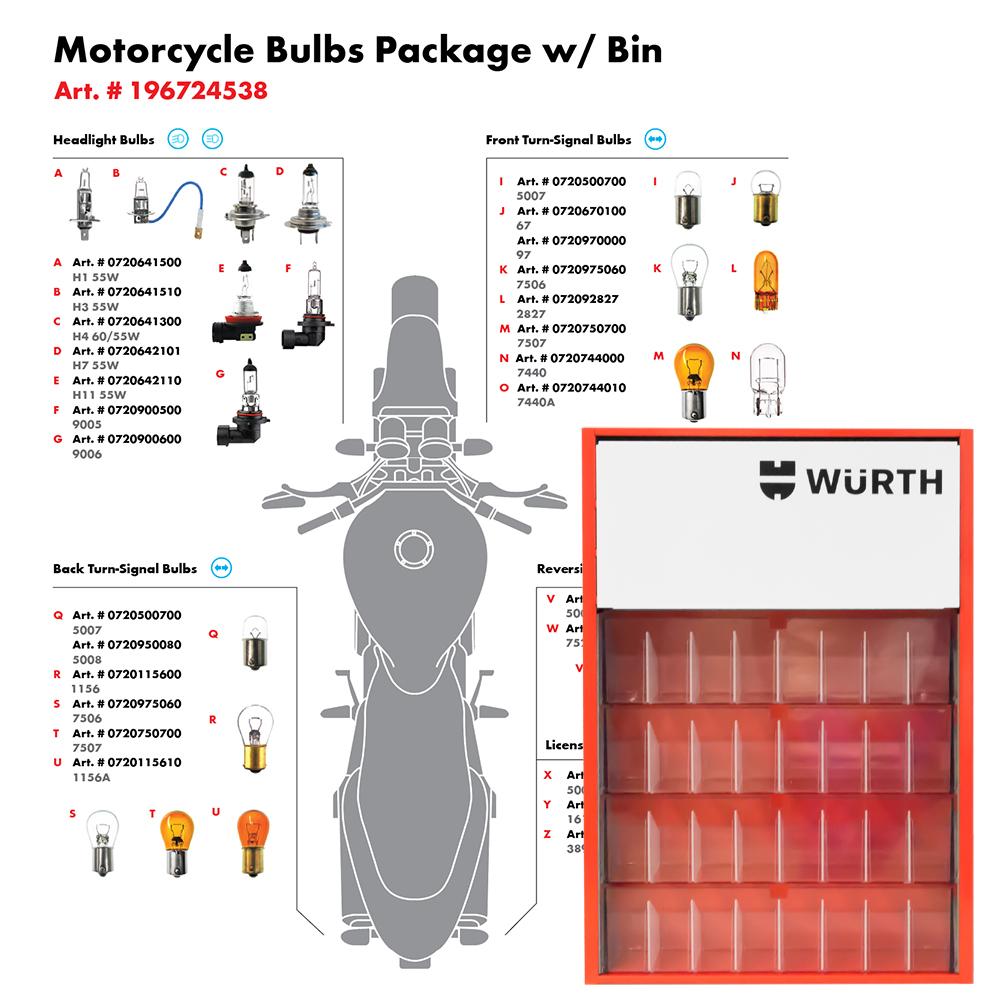 Bulbs | MOTORCYCLE BULBS WITH BIN