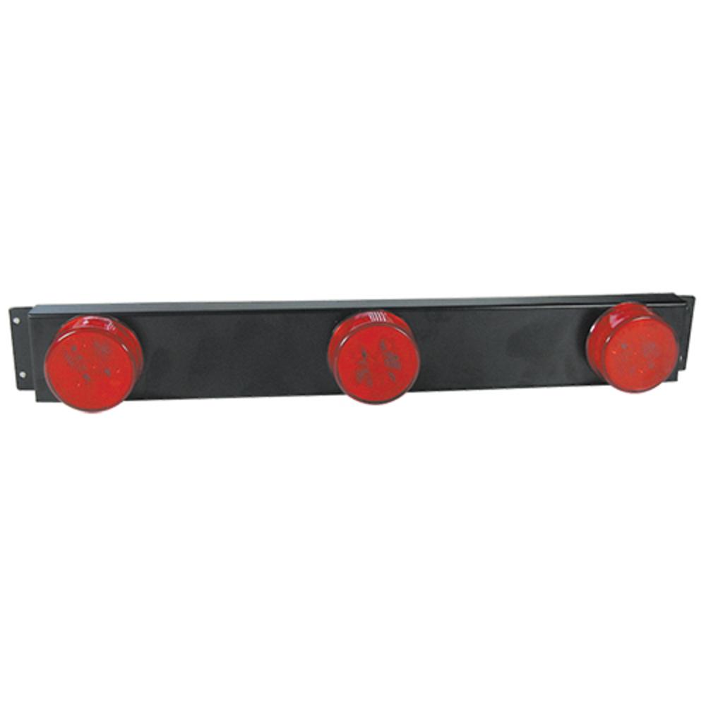 Bulbs | Red Light Bar 3- 2" Round Lamps With 4 LEDS Each 16"X 2"X 1 3/8"