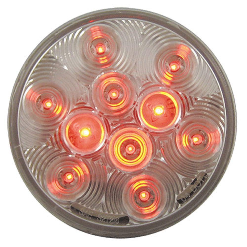 Bulbs | Red Stop/Turn/Tail Clear Round 10 LED 4 1/4"X 7/8"