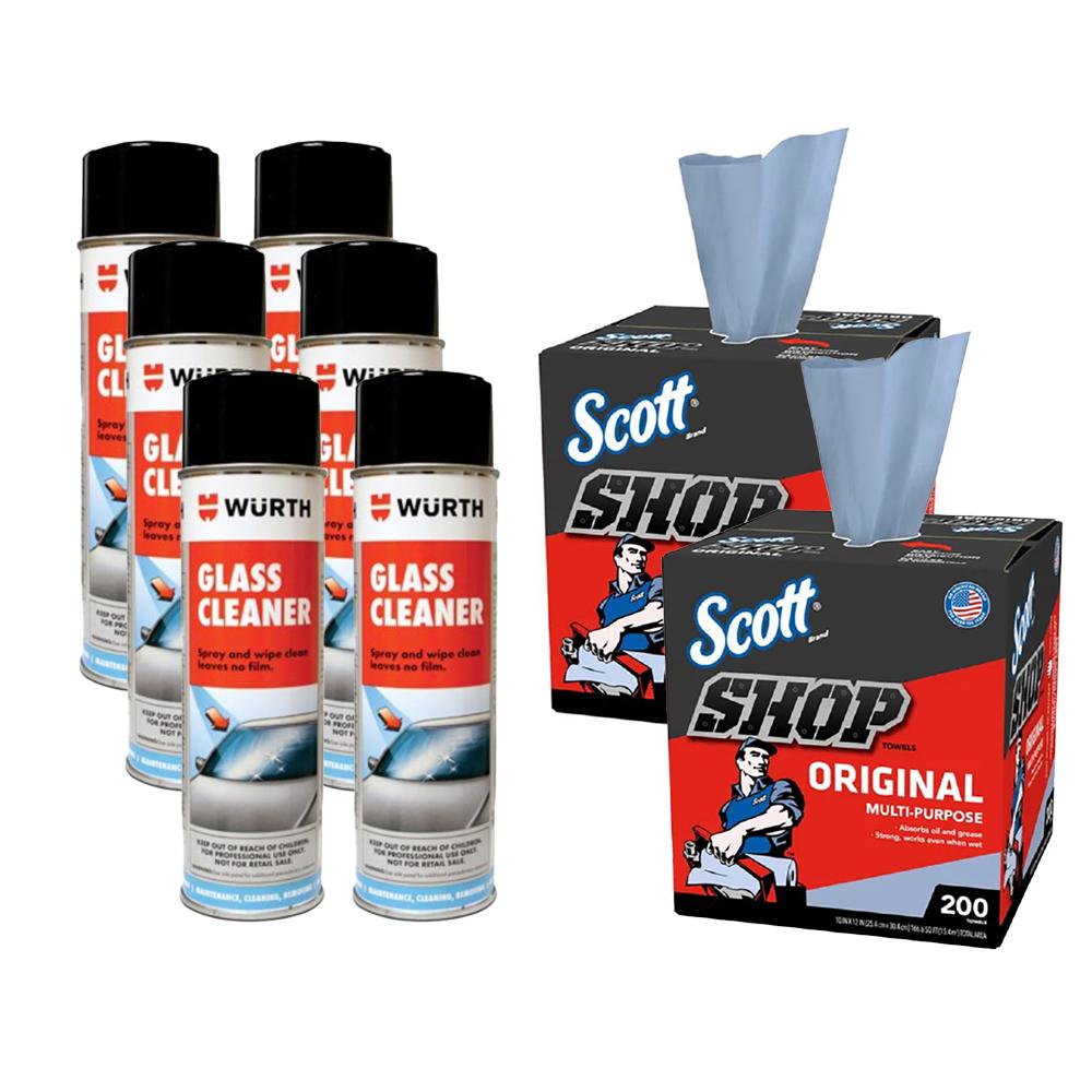 Chemical Products | Scott® Shop Towels in Pop-Up® Box and Glass Cleaner Package Deal