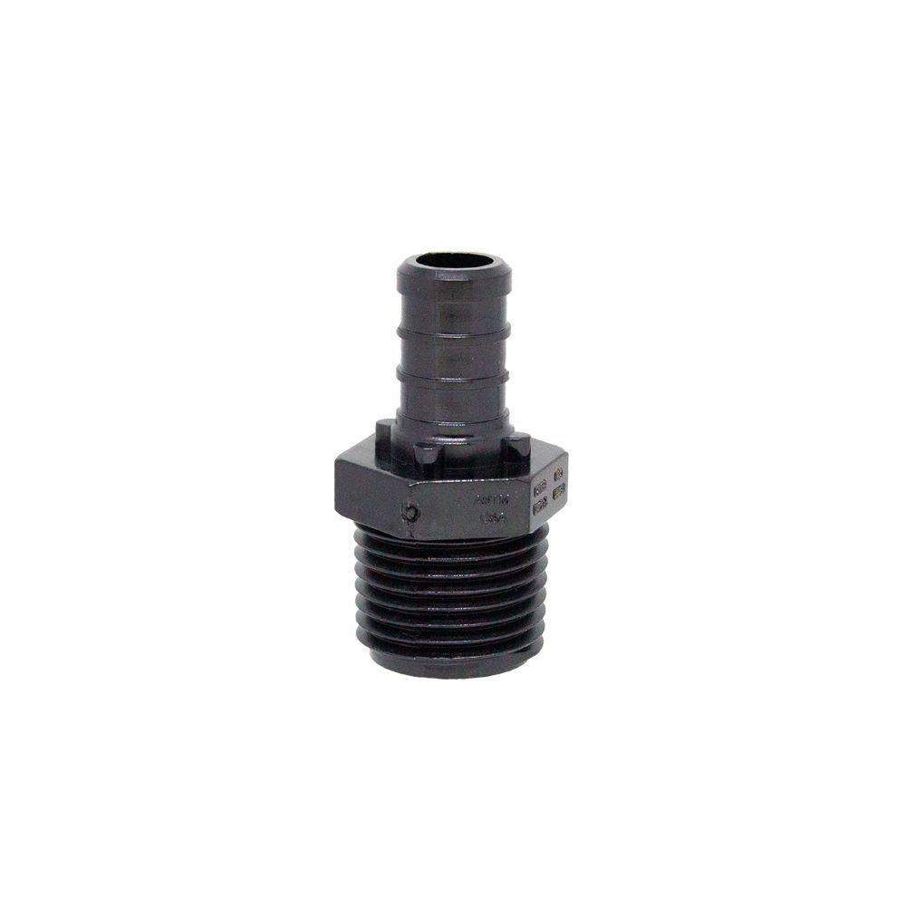 Composite Fittings | Black 1" x 1" Pex Male NPT Adapter – 10 Pack