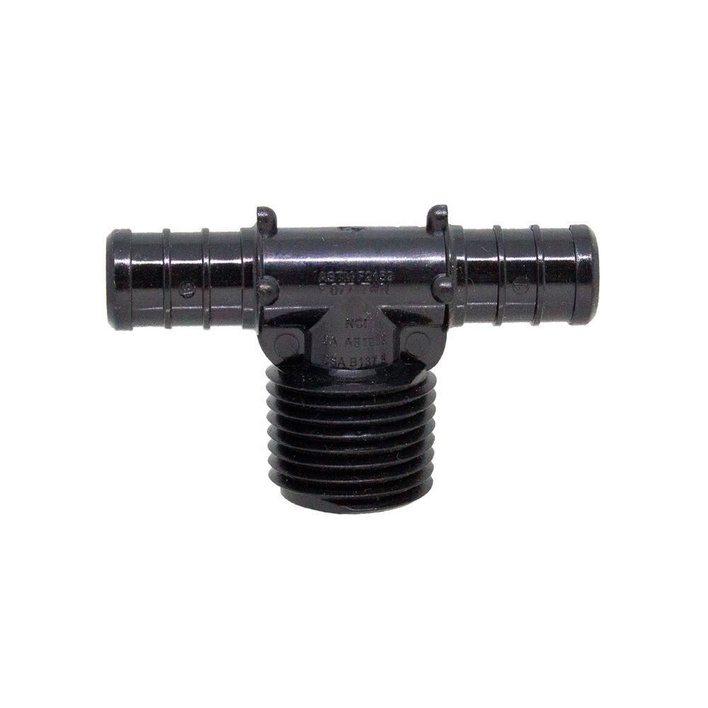 Composite Fittings | Black 1/2" x 1/2"x 1/2" Pex Male Tee – 10 Pack