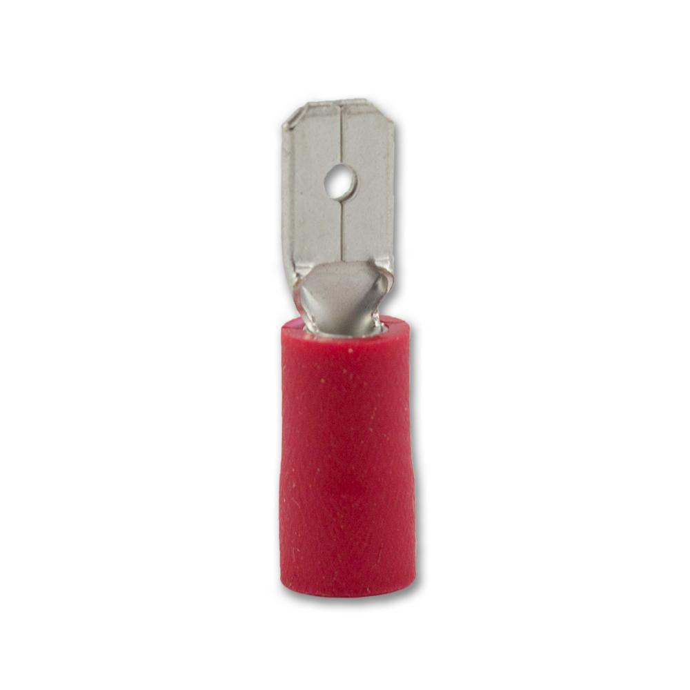 Connectors | Male Spade Connector Red 4.8MM – 100 Pack