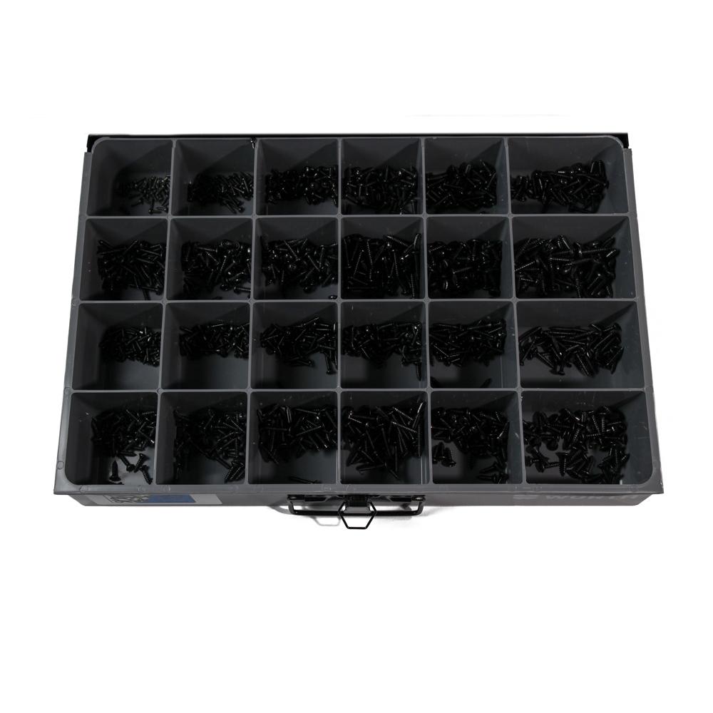 Fasteners | Black Self Tapping Screws Assortment 1200 Pcs