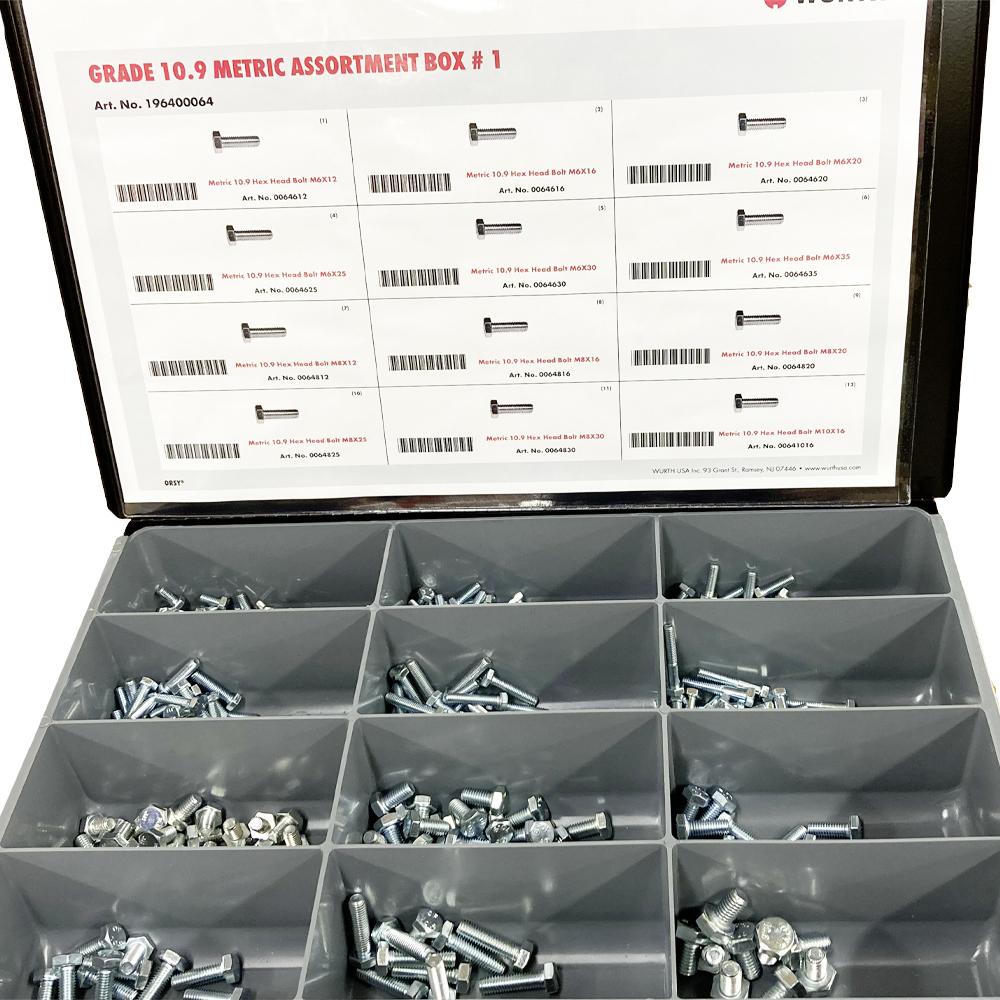 Fasteners | Grade 10.9 Assortment 2 – 12 Compartment Boxes 1020 Total Pieces