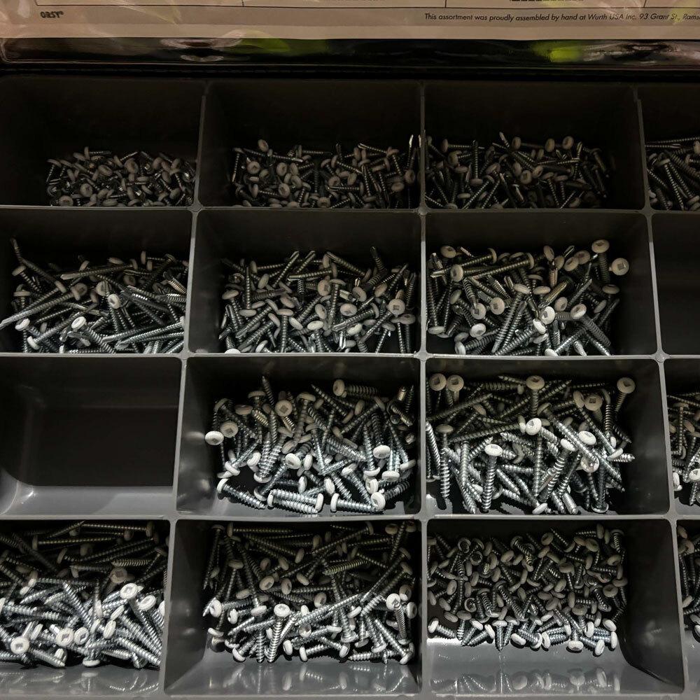 Fasteners | White Square Pan TEK and Self Tapping Zinc Screw Assortment 1400 pieces