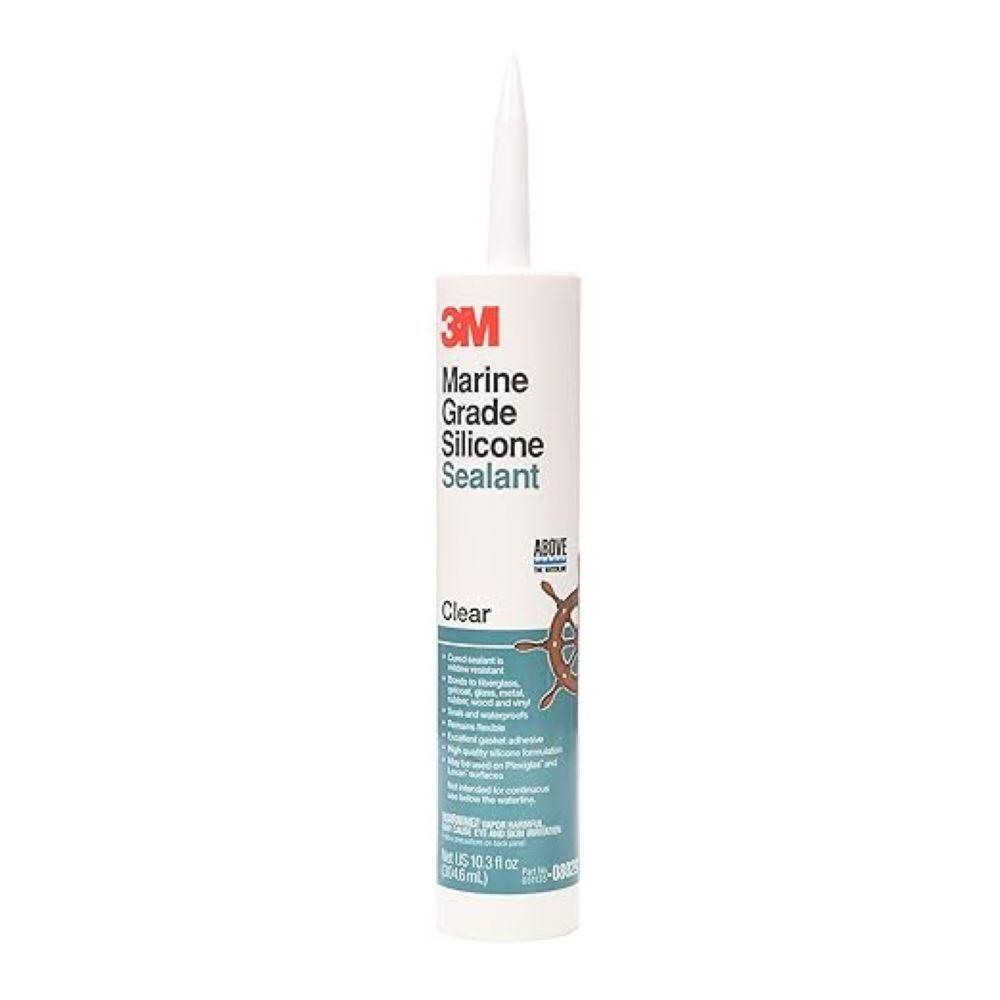 Gasketing Compounds | 3M Marine Grade Silicone Sealant, Clear, 304 mL Cartridge – 3 Pack