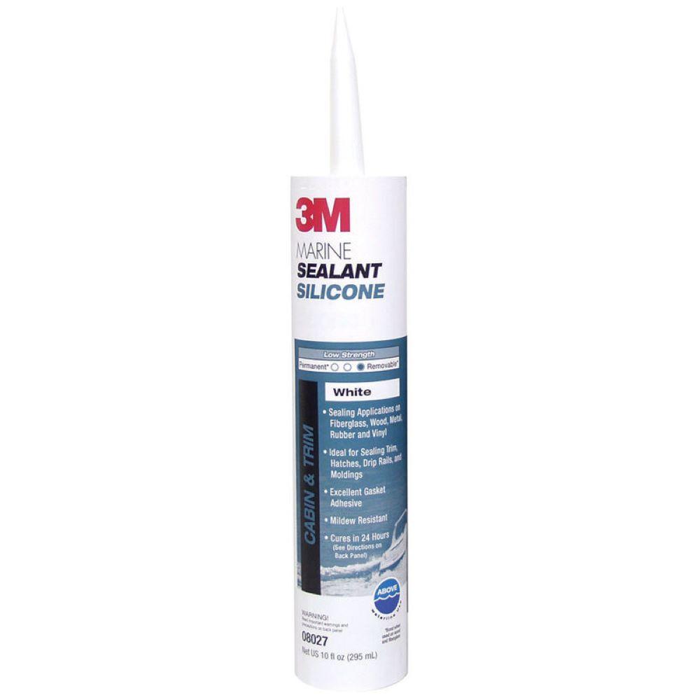 Gasketing Compounds | 3M Marine Grade Silicone Sealant, White, 304 mL Cartridge – 3 Pack