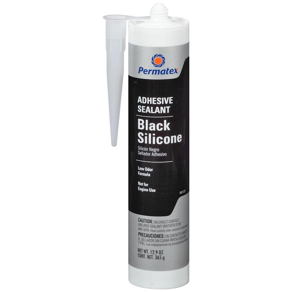 Gasketing Compounds | Permatex Black Silicone Adhesive Sealant, 12.9oz