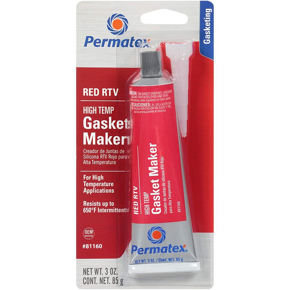 Gasketing Compounds | Permatex High Temperature RTV Red Silicone Sealant, 3oz. – 3 Pack