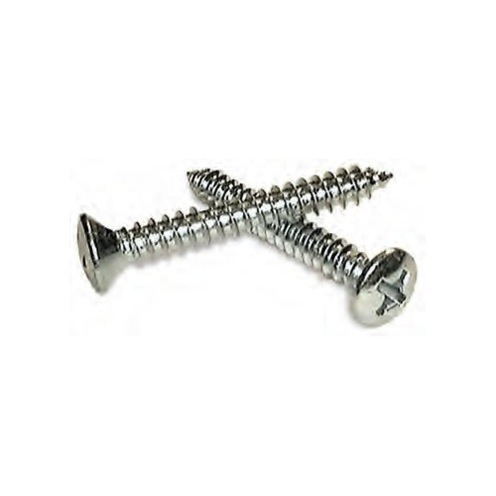 Metric Hardware | Oval Countersunk Phillips Self-Tapping Screw Chrome 8X1-1/4 – 100 Pack