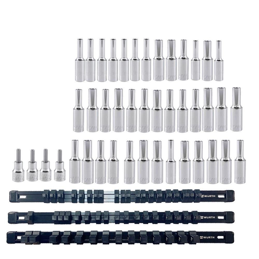 Tools | Zebra Long Hex Socket Package 43 Total Pieces With FREE Black Aluminum Socket Organizer Rail Set