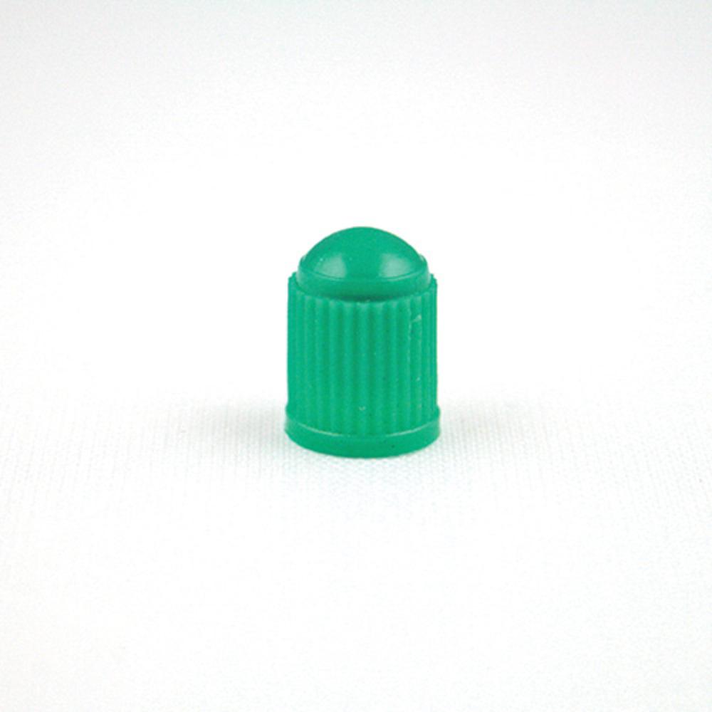 TPMS | Dark Green Plastic Valve Cap with Red Silicone Seal – 100 Pack