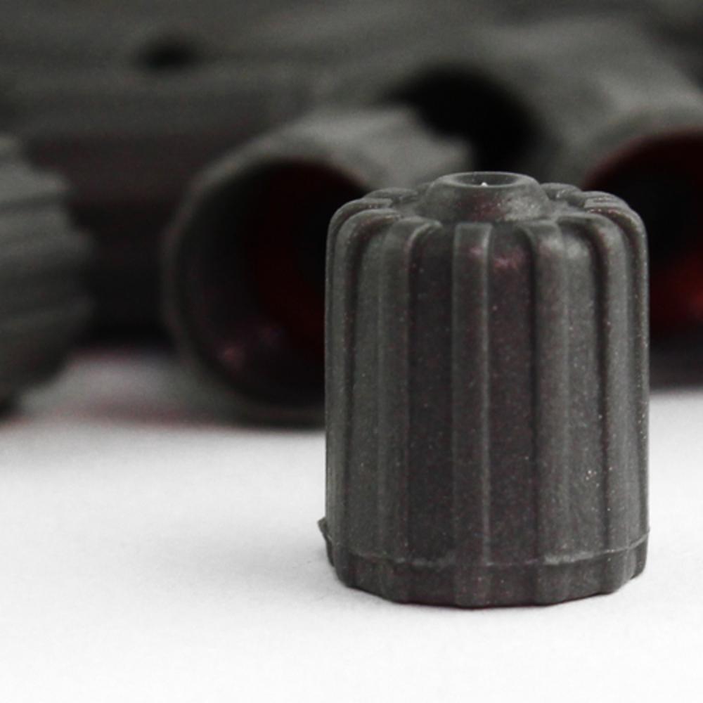 TPMS | Grey Plastic TPMS Valve Cap W/Red Sil – 100 Pack