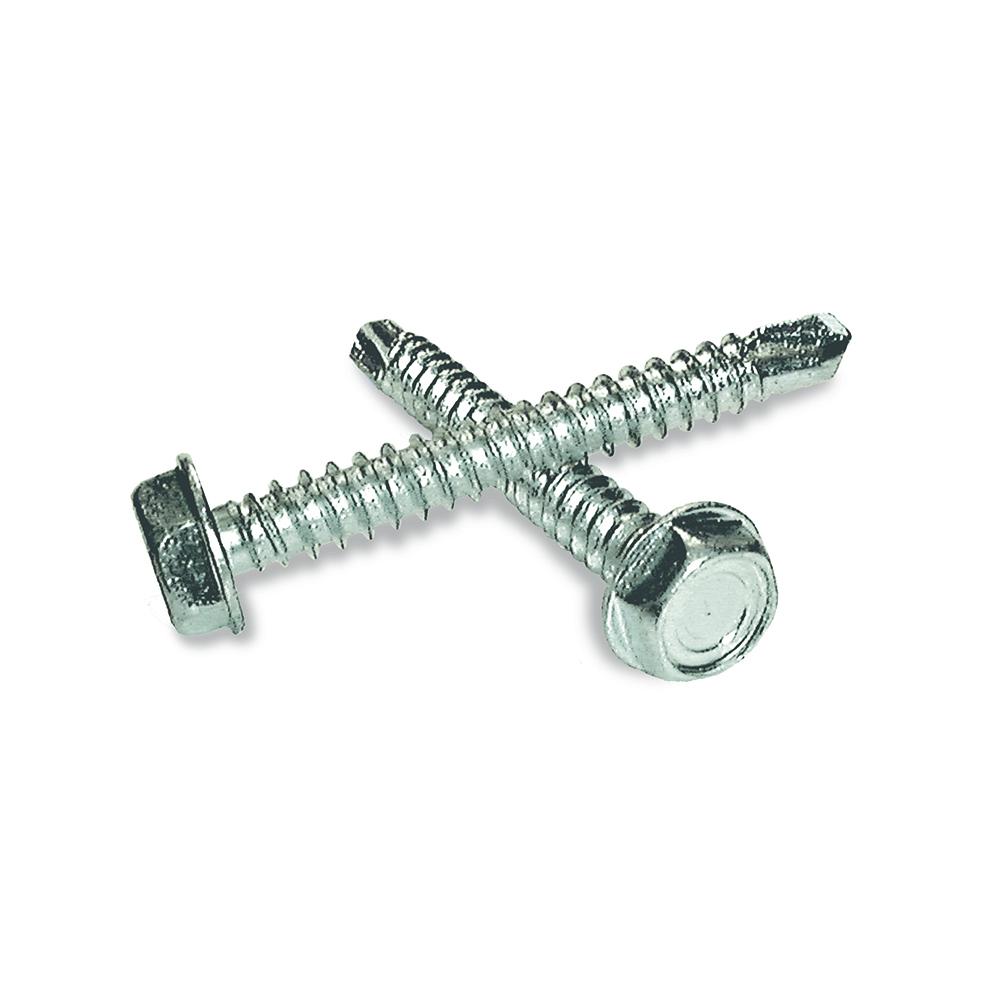 US Hardware | Hex Washer Head Self-Drilling TEKS Screw Zinc 12 X 1-1/4 – 50 Pack