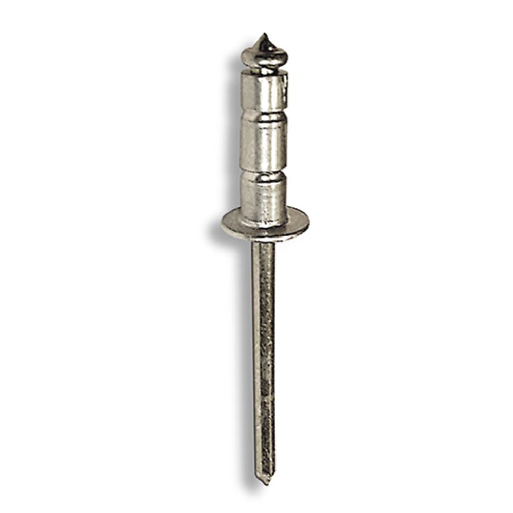 US Hardware | Zebra Blind Rivet Large Flange Aluminum Body/Steel Mandrel 3/16X11/16 – 50 Pack