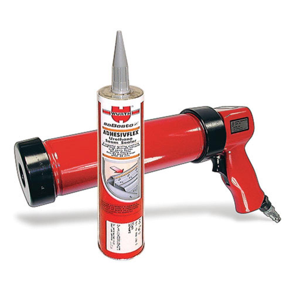 Chemical Products | Adhesiveflex Black with Pneumatic Caulk Gun